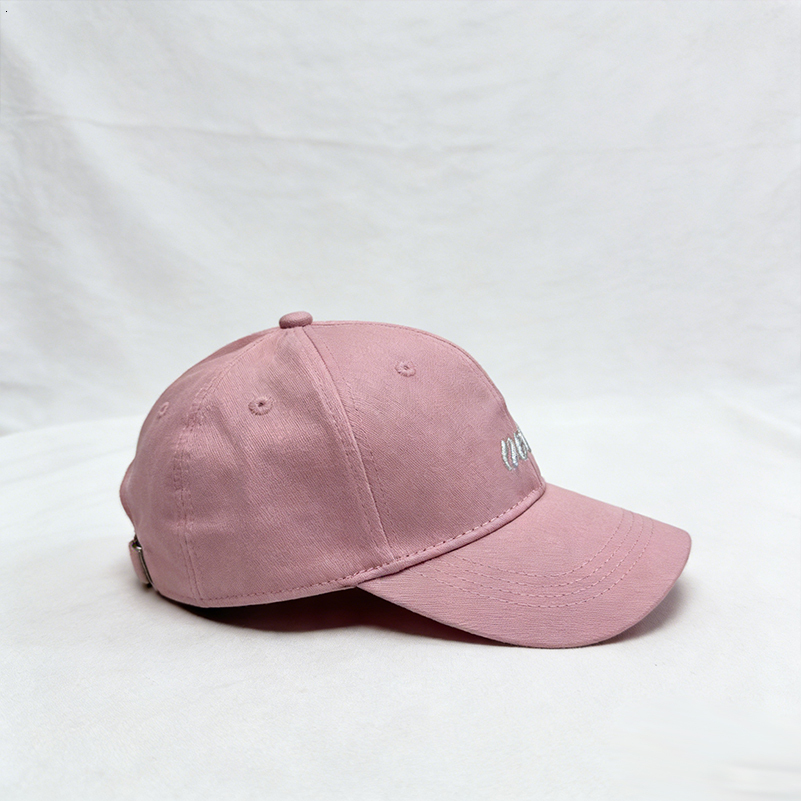 Women's Light Pink Curved Brim Cap Silver "new" Embroidery Adjustable Daily Hat