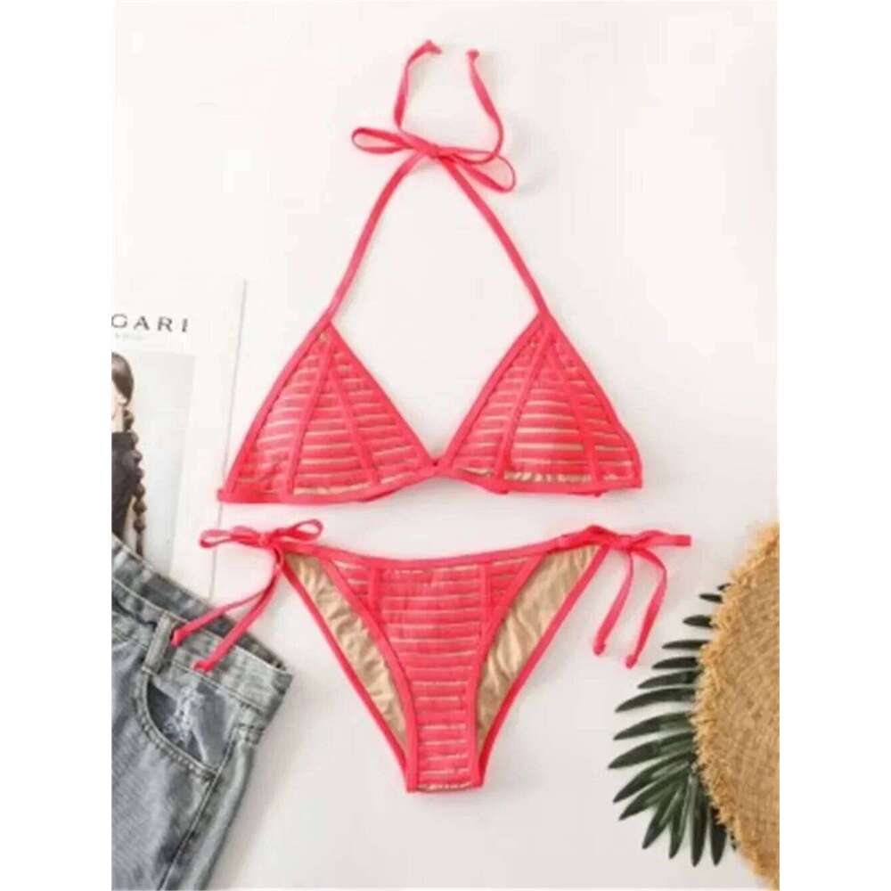 Black Sexy Micro Bikini Triangle Swimsuit Punk Swimwear Halter String Women Trend Two Piece Beach Thong Bathing Suit Bikinis Set XJ260206