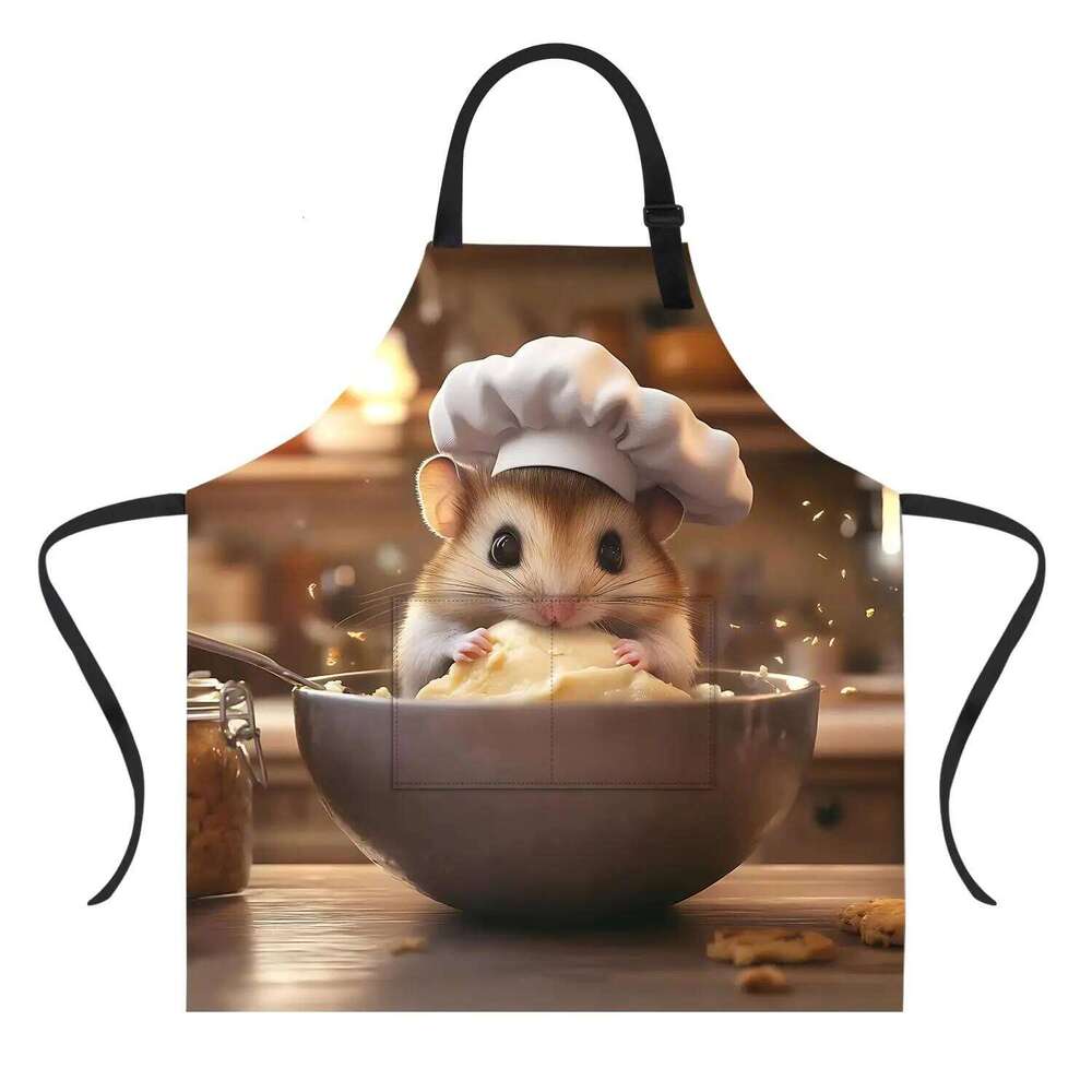 Funny Rat Apron with Pockets Waterproof for Men Women Kitchen Garden Decor S260205 4ca