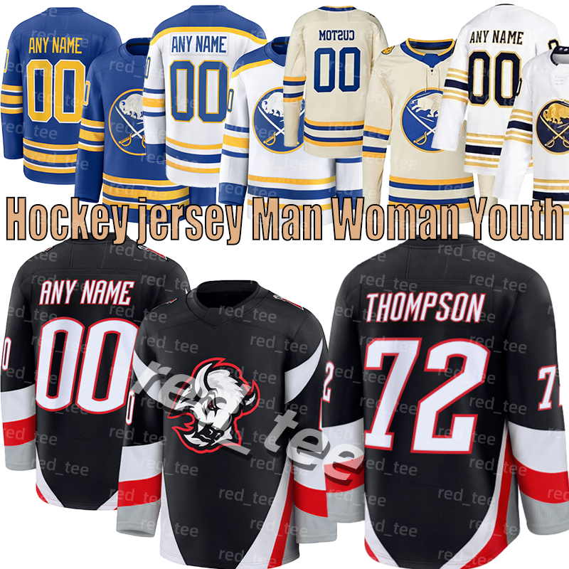 #72 Tage Thompson sabres hockey jersey #26 Rasmus Dahlin Ukko-Pekka Luukkonen Jack Quinn Power Byram Greenway Alex Tuch Peyton Krebs Devon Levi Zach Benson jerseys