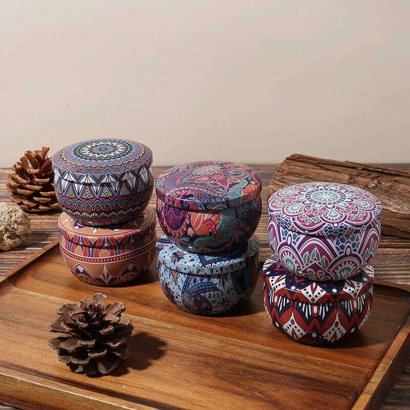 7cm candles with flowers tin can fragrance handmade scented candle natural soy wax home decoration S260205