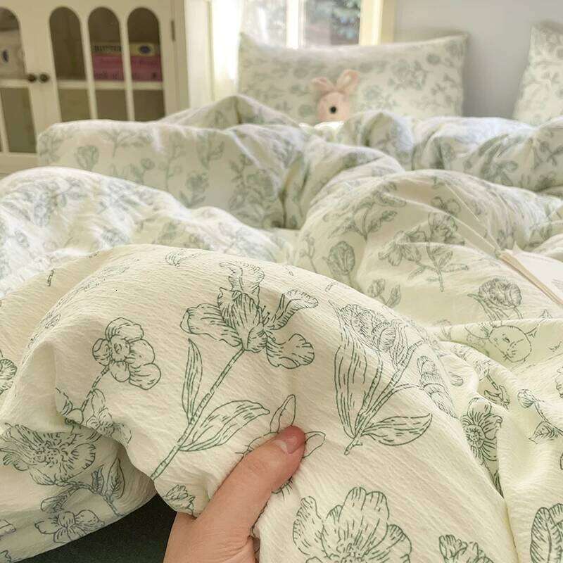 French Floral Bedding For Girls 2025 New Queen Size Pastoral Bed Sheet Sets Duvet Cover Set With Pillowcase No Filling XJ260206