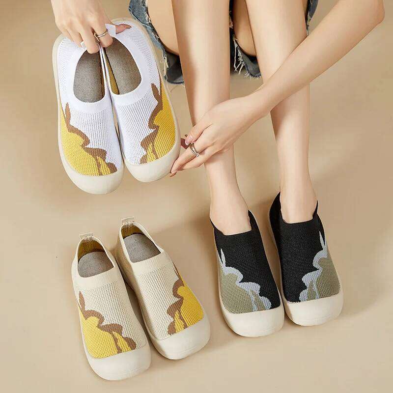 Spring women's round toe soft soled casual breathable flat comfortable and multifunctional discount shoes free shipping