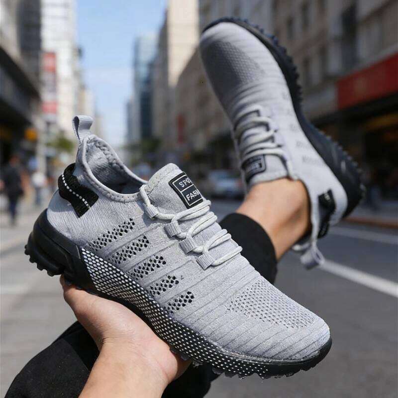 Trendy Men's Mesh Running Comfortable Urban Lightweight Sneakers Daily Outdoor Non Slip Causal Shoes Zapatillas De Deporte