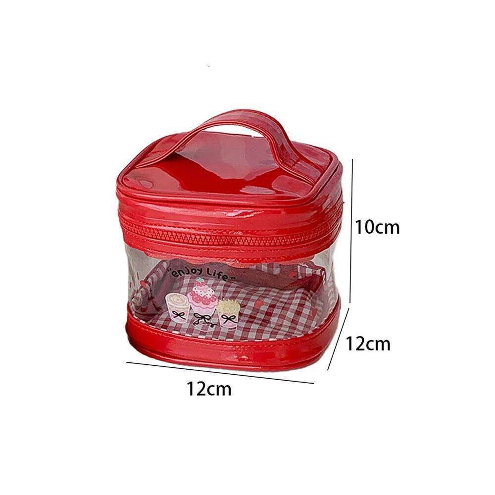 Cartoon Transparent Makeup Cute Doll Storage Pouch Portable Toiletry Bag for Girls Student Cosmetic Organizer Y260206