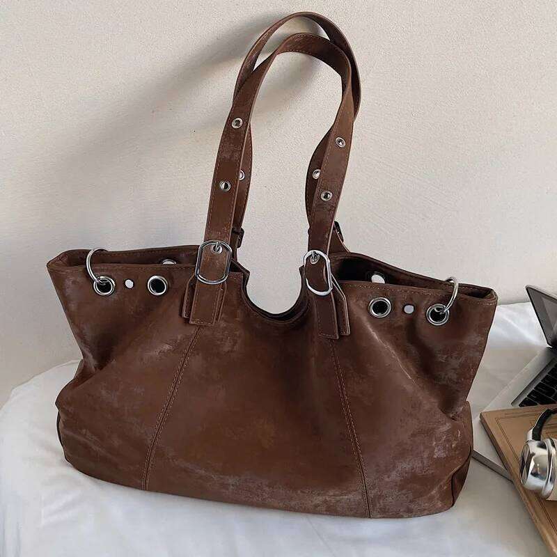 Personality Tote Bag for Women Solid Suede Pillow Underarm Large Capacity Female Commute Shoulder Bags Matte Travel Pack Y260205