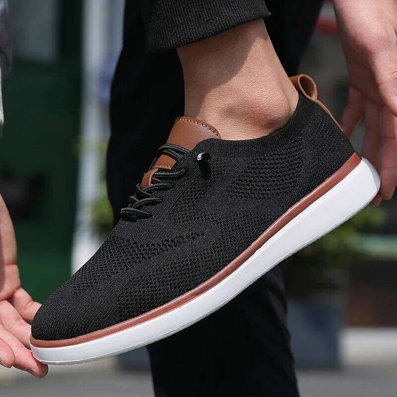 Fashionable Casual Summer New Mesh Outdoor Breathable Flat Shoes Men's Comfortable Trendy Loafers Tenis Masculino