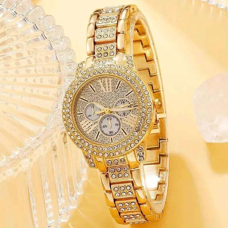 1/3PCS Luxury Rhinestone Women Watches Elegant Roma Dial Ladies Quartz Watch Reloj Mujer Girls Clock GiftWithout Box Z260206