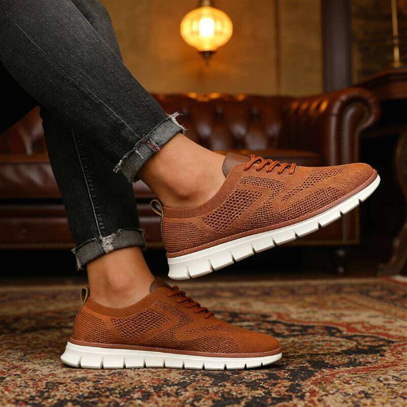 Outdoor Causal Sneakers Lightweight Breathable Mesh Soft Sold Walking Comfortable Shock-absorbing Trendy Shoes for Men