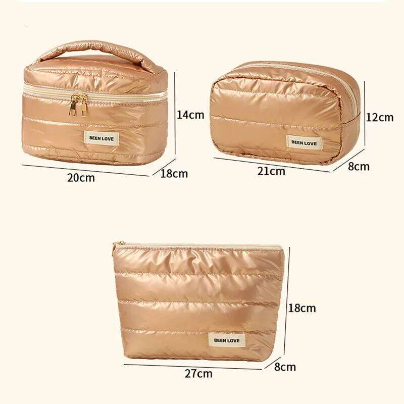 Large Capacity Tote Cosmetic Bag New Gold Silver Travel Toiletry Pouch Portable Makeup Organizer for Lipstick Cosmetics Case Y260206