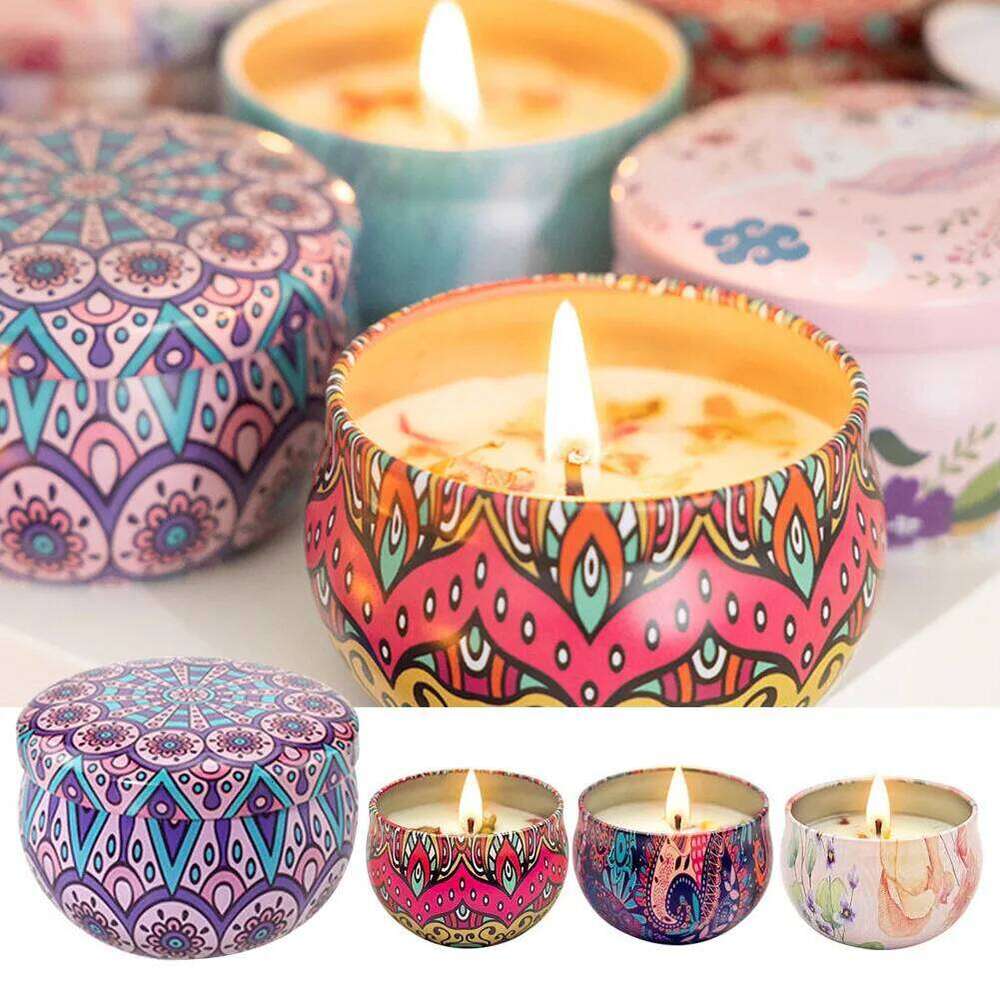 4pcs/Box Gift Set Romantic Soy Wax Jar Christmas Scented Candle For Xmas Party Decoration 2026 S260205