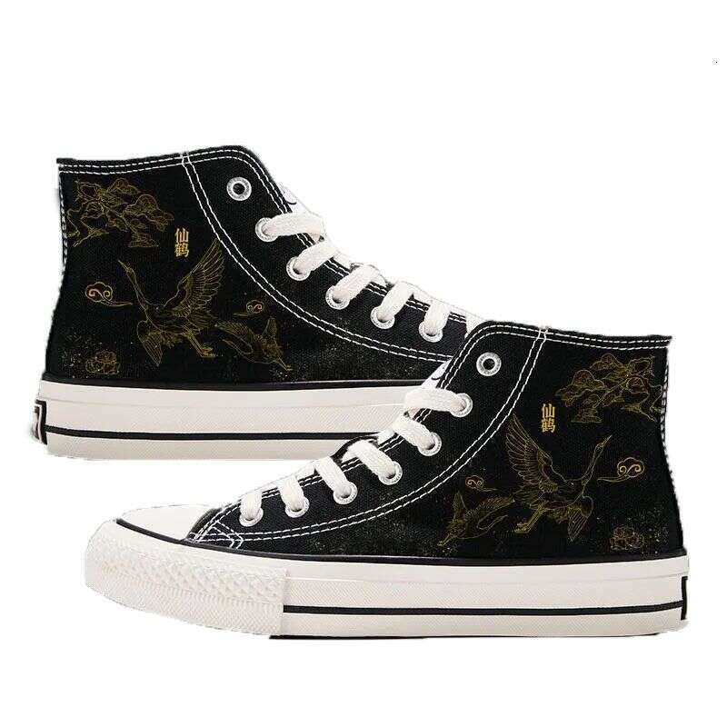 2026 New High-Top Trendy Chinese Elements Shoes, Modified Student Ancient Style Canvas Shoes WKERSIY