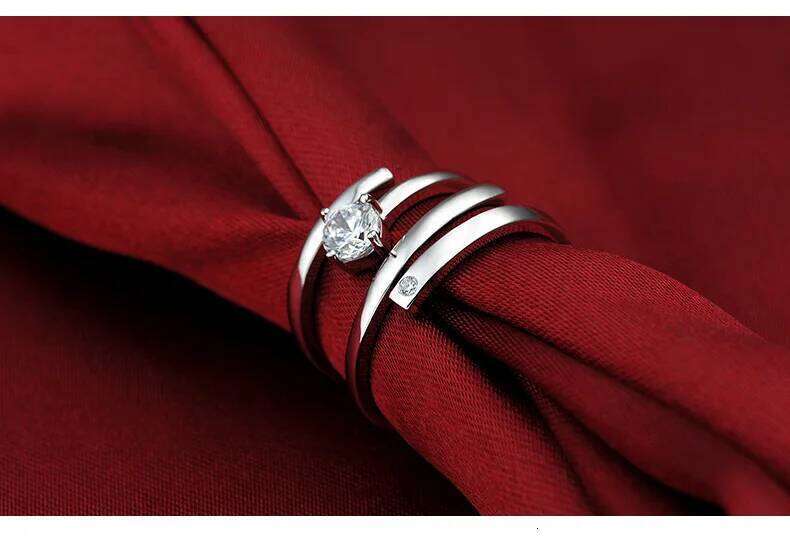 I LOVE YOU Couple Unisex Wedding Rings for Women Men Lover Anniversary Jewelry Gift Prevent Allergy 925 Sterling Silver W260206