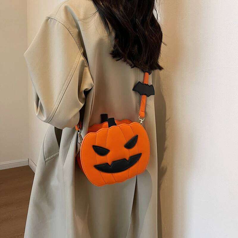 Exquisite Personality Hot Trendy Creative Crossbody for Women 2025 New Super Cool Halloween Pumpkin Shape PU Shoulder Bags XJ260129