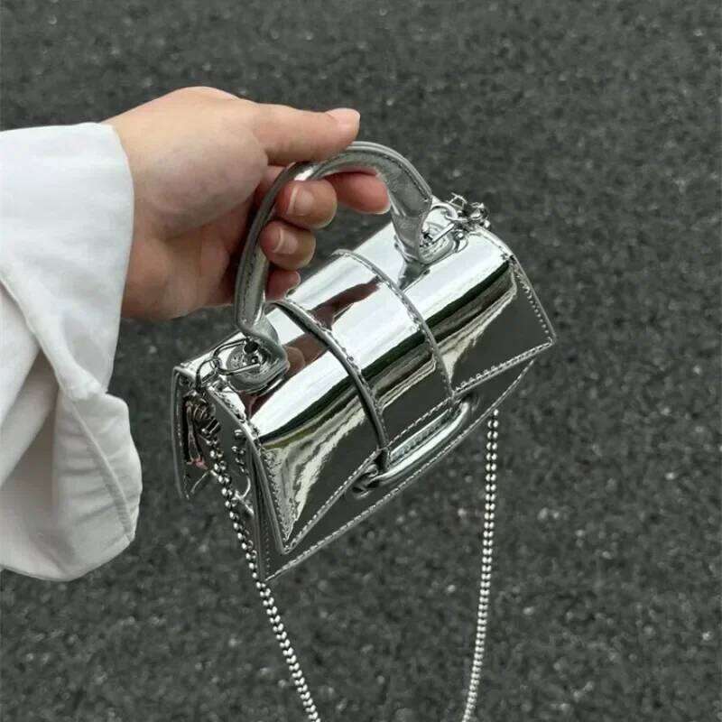 Pu Leather Vintage Women Silver Chic Crossbody Bag Luxury Designer Small Shoulder Bags Fashion Gold Mini Coin Purse Cute Handbag Y260205