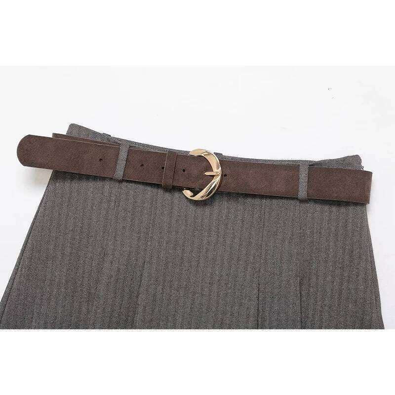 2026 Summer New Fashion Grey Striped High Waist Chic Elegant Women's Joker Travel Holiday Youth Shorts XJ260206