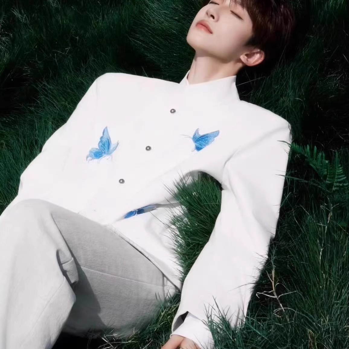 2026 New Chinese Style Men Suit Spring Autumn Chic Premium Feeling Fashion Butterfly Embroidery Design Coat Free Shipping