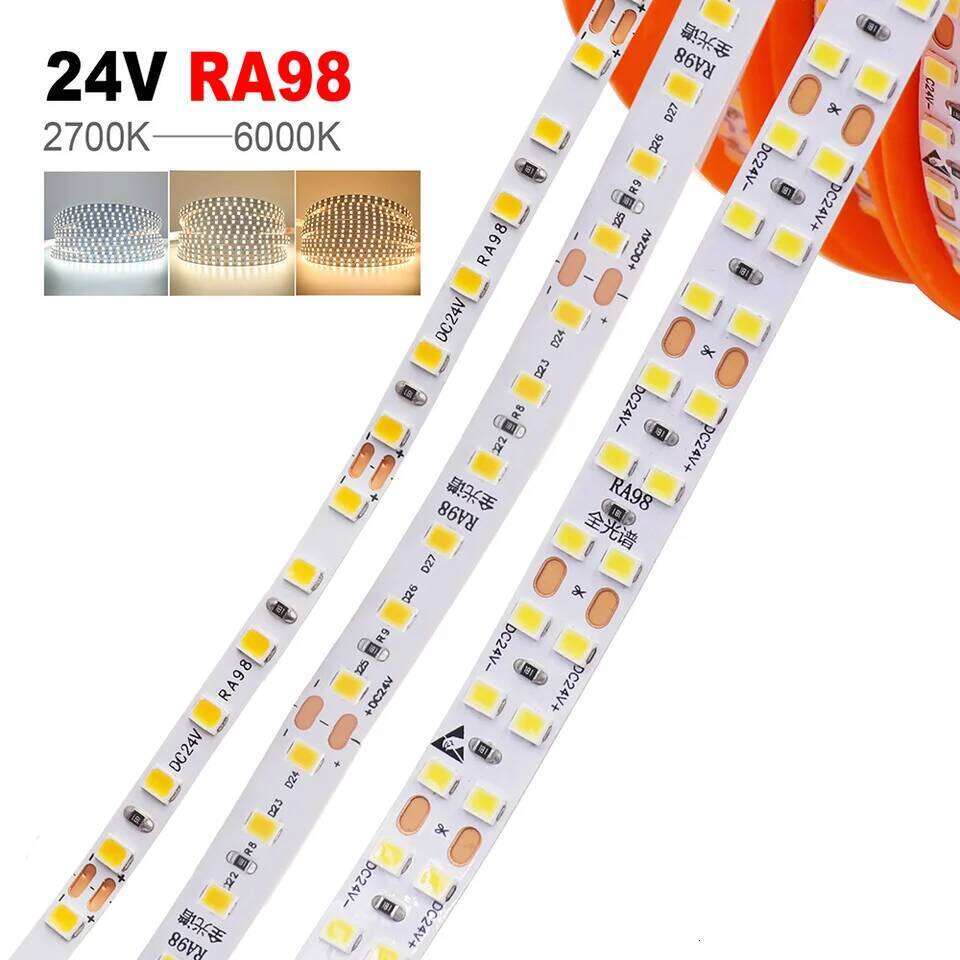 LED Strip Light RA98 5mm 8mm PCB 5m 10m 24V 2835 120 240 LEDs Flexible Adhesive Tape 2700K 3000K 3500K 4000K 5000K 6000K Decor Z260206