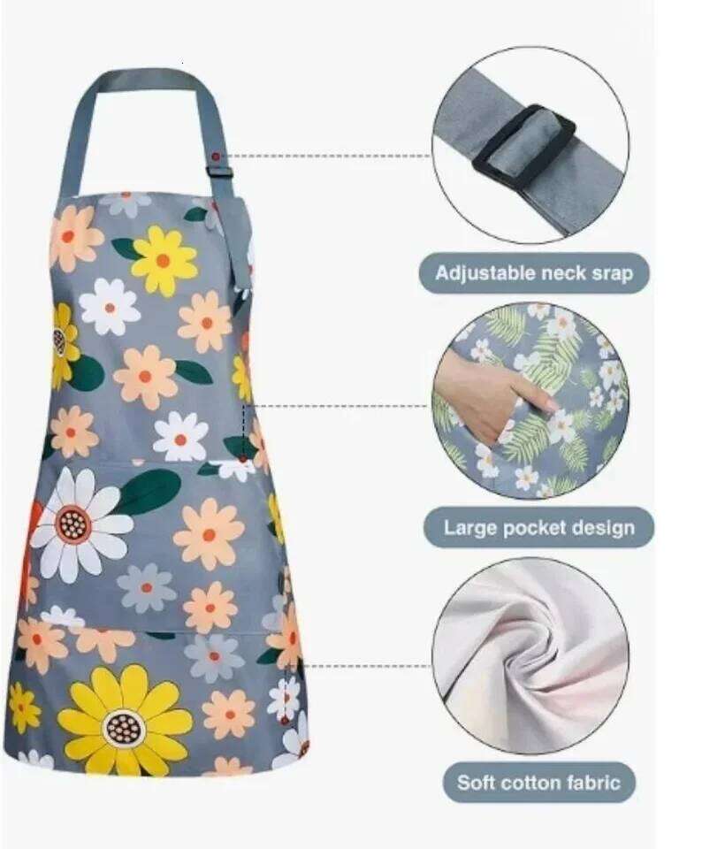 Adjustable Waterproof Kitchen for Fashion Lovely Cooking Coffee Baking Oil-Proof Anti-dirty Aprons Restaurant Supplies S260205