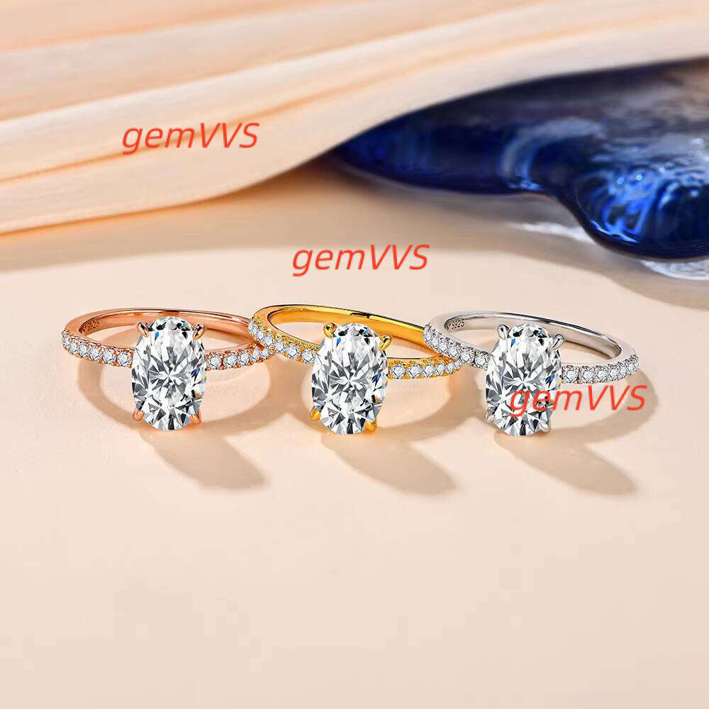 Fine Jewelry 11*7Mm Oval Shape D Color VVS Moissanite Gemstones 925 Sterling Silver Wedding Engagement Ring Gift