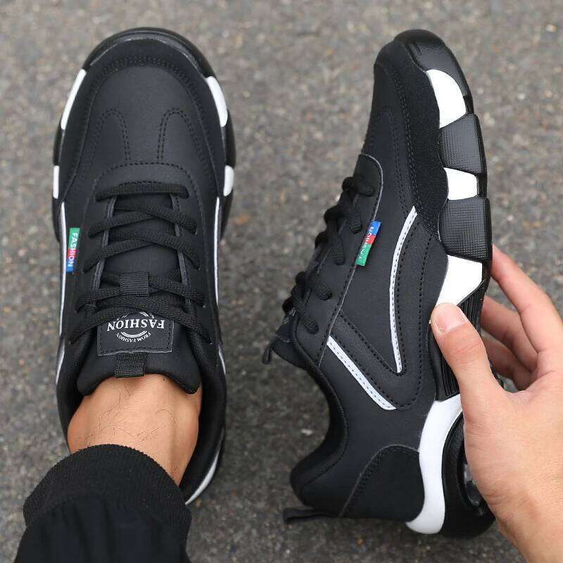 Men Shoes Trendy 2025 Mixed Material Aesthetics Breath Casual Sneakers Shock Absorbing Energy Rebound Zero Pressure Walking Shoe