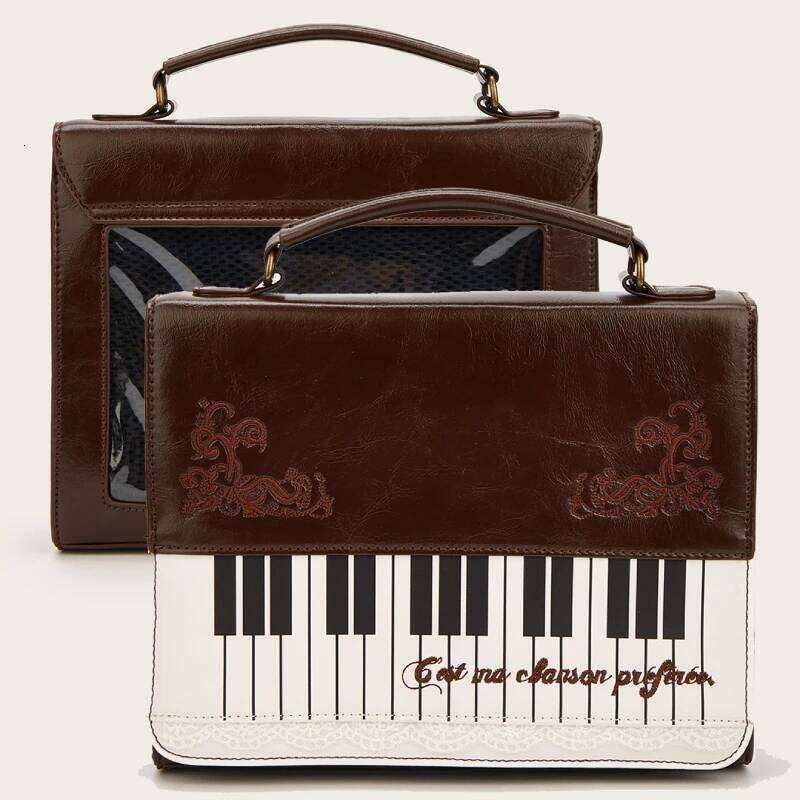 Japanese Ita Bag Piano Key Contrast Color Otaku Backpack,Harajuku Lolita Girls Travel Shoulder Bag,Vintage Briefcase,JK Handbag Y260205