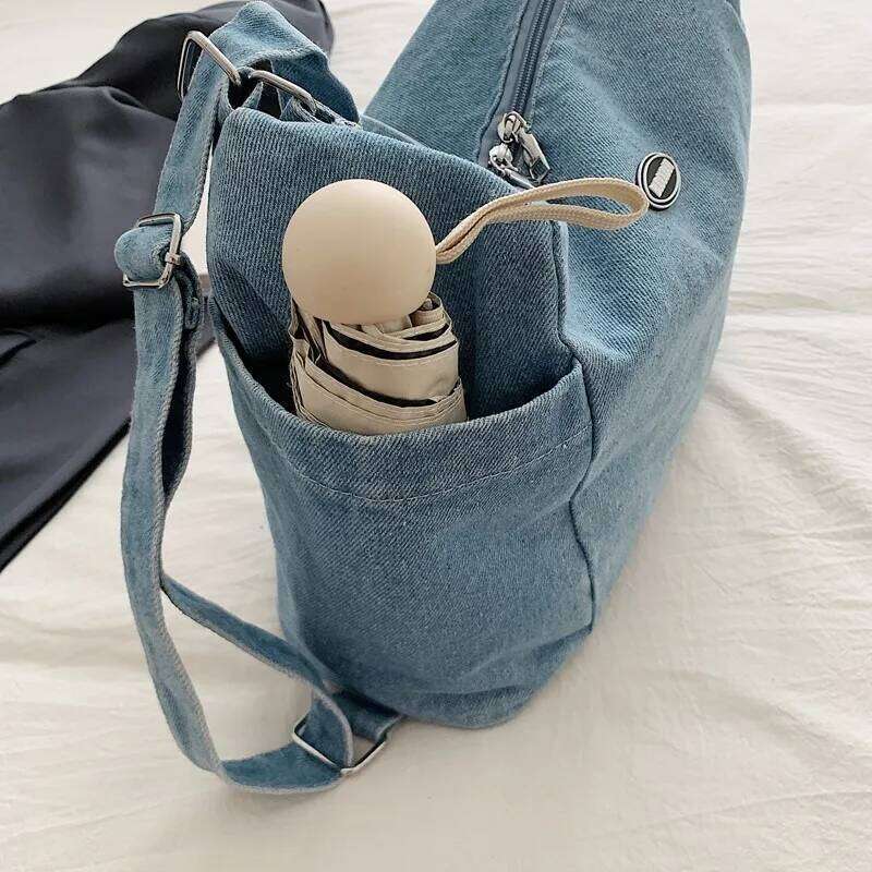Trendy Denim Shoulder Women 2025 Big Size Jiaozi Bag High Quality Casual Commuter Handbag for Ladies Girl Gif Autumn Winter Y260205