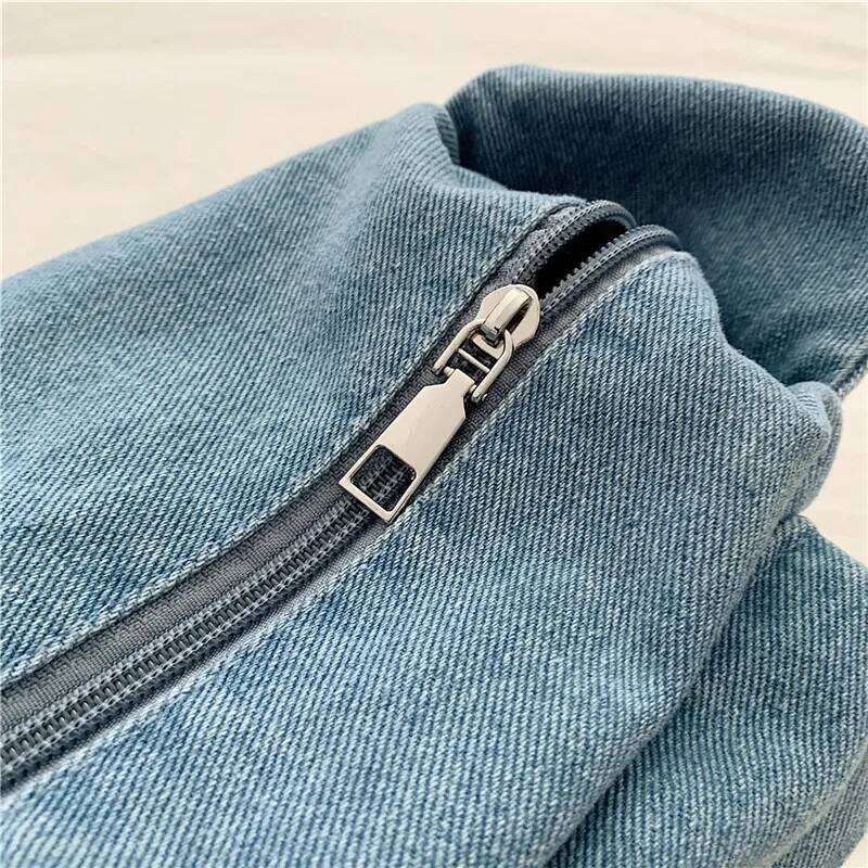2025 Women's Denim Crossbody Large Capacity Tote Shoulder Bag Multi-Pocket Fashion Casual Handbag Purse For Women XJ260129