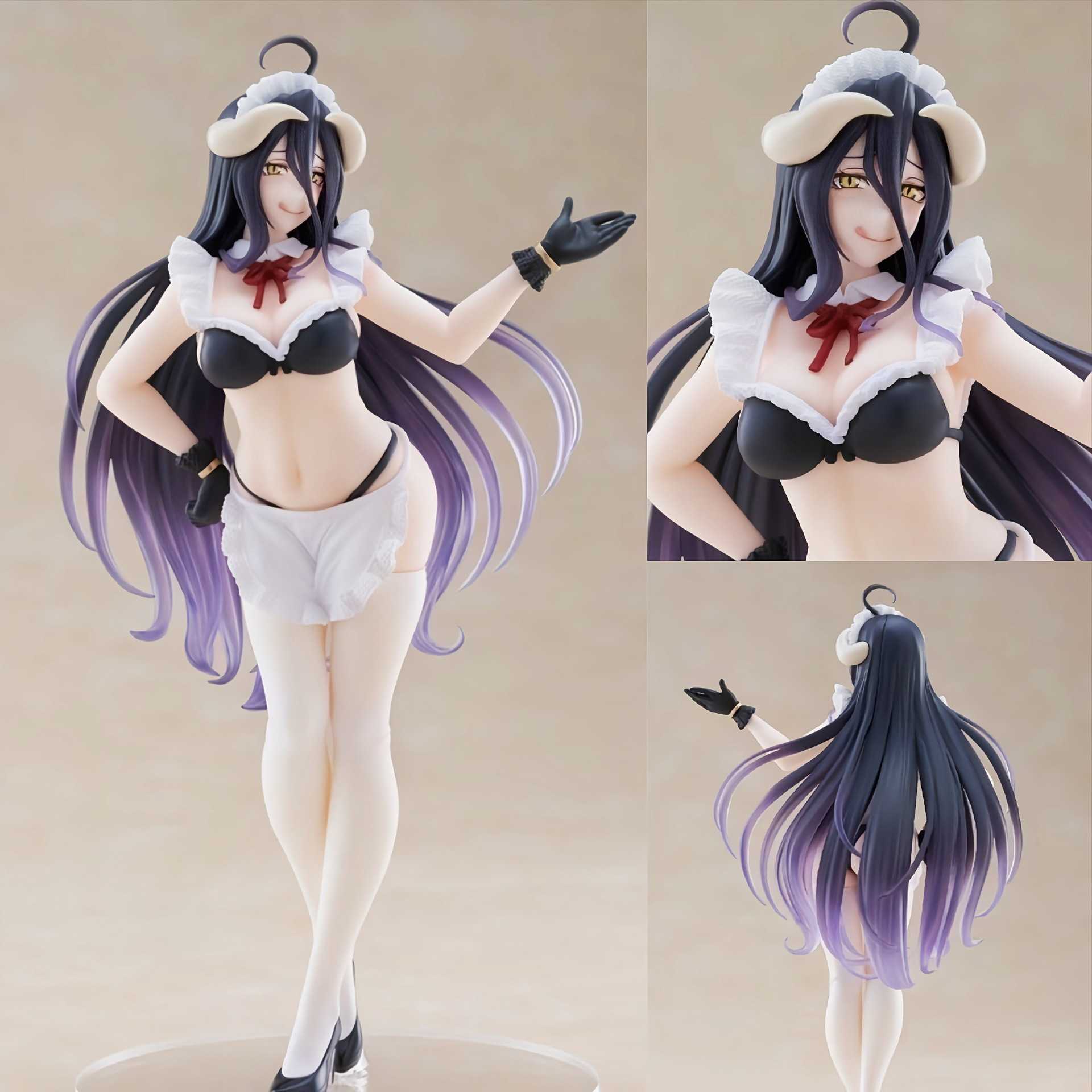 Anime Figure Albedo Ornament Undead 2D Beautiful Girl Car Mount Case Model L260206