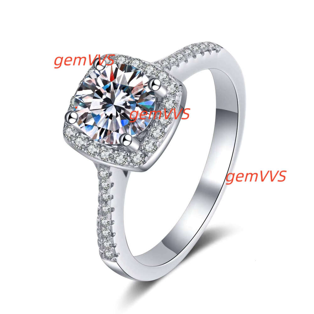 Elegant 1Ct 100% 925 Sterling Silver Rhodium Plating Engagement Moissanite Ring For Women