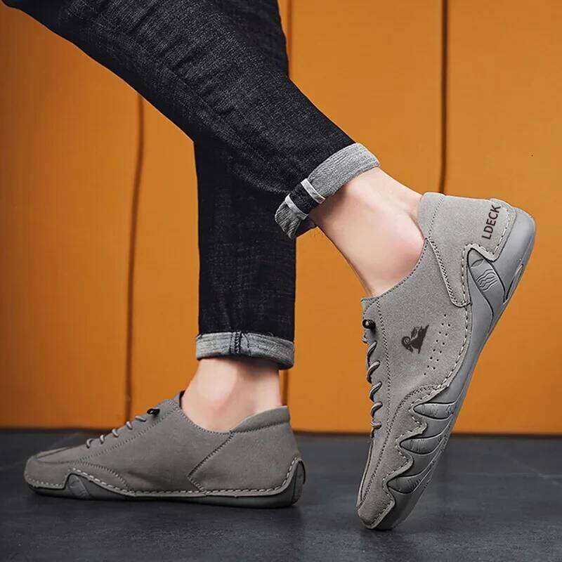 Casual Sneakers Breathable Leather Loafers Driving Handmade Men Walking Shoes Hot Sale Moccasins Man Footwear