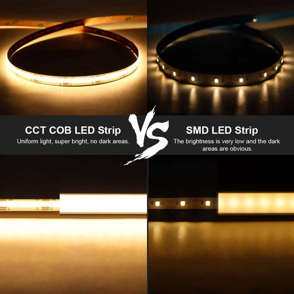 2700K - 6500K Changeable Linear Dimmable CCT COB LED Strip Light 608LEDs/M High Density Flexible Diode Tape Lamp 3M 5M 12V 24V Z260206