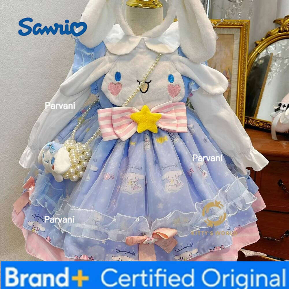 Sanrio Cute Cartoon Cinnamoroll Girls Lolita s Spring Autumn Party Role Play Tutu Child Dress Birthday Gift H260206 - view 5