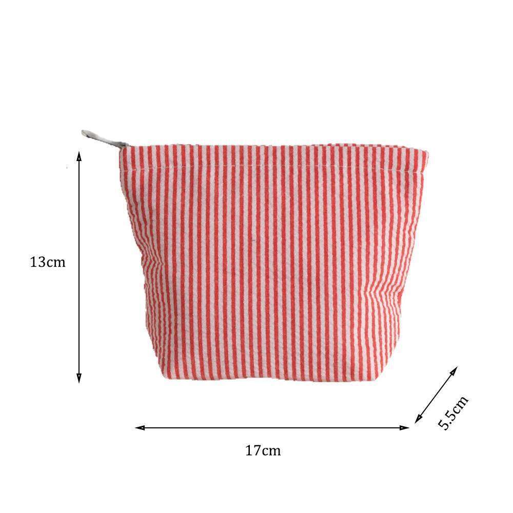 Vertical Striped Storage Make Up Ladies Trendy Small Cosmetic Bags for Women Lady with Zipper Portable Travel Organizer Bag Y260206