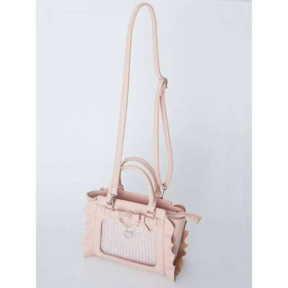 Harajuku Square Pink Ita Women New Japanese Pearl Handle Messenger Bag Wallet Female Sweet Cute Crossbody Bags Aesthetic Y260205