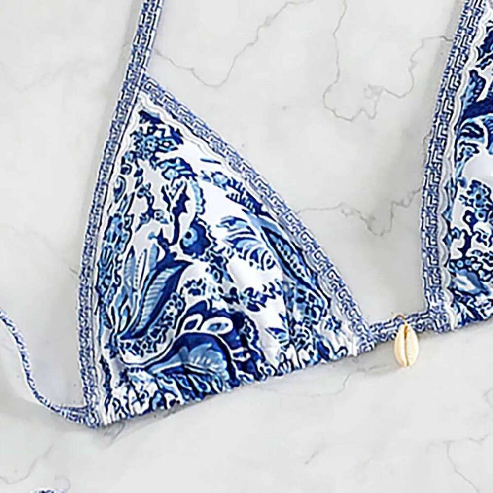 "2025 New Triangle Bikini Set - Floral Print Push Up Swimsuit & Brazilian Bottoms" XJ260206