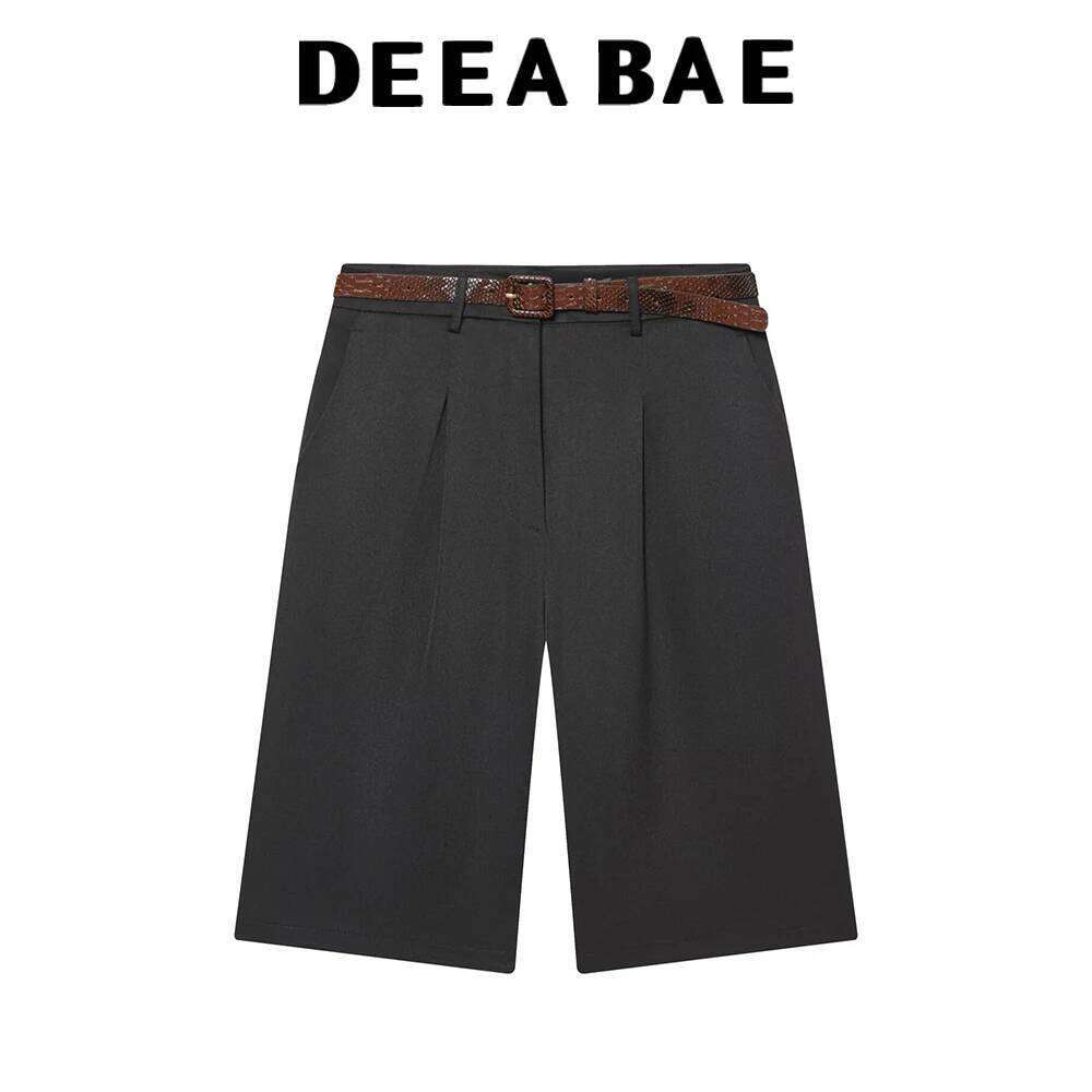 DEEABAE 2025 Winter New Women's Clothing Style Simple and Versatile High Waist with Belt Long Casual Pants C260206