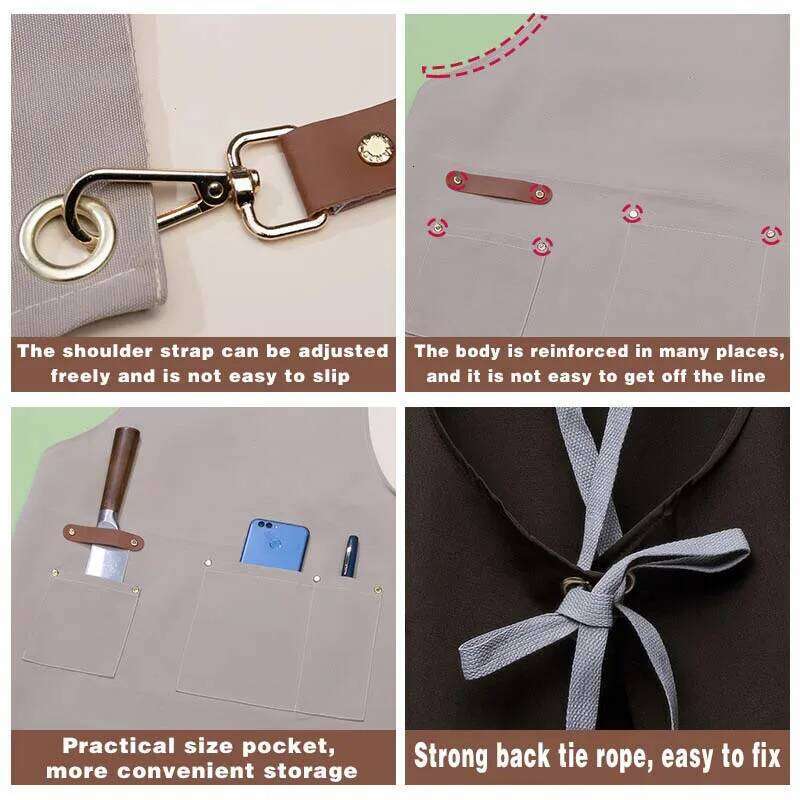 Customize Company LOGO Restaurant Work Cloth Waterproof Oil Resistant and Durable Fabric Wearable All Seasons Sleeveless Apron S260205