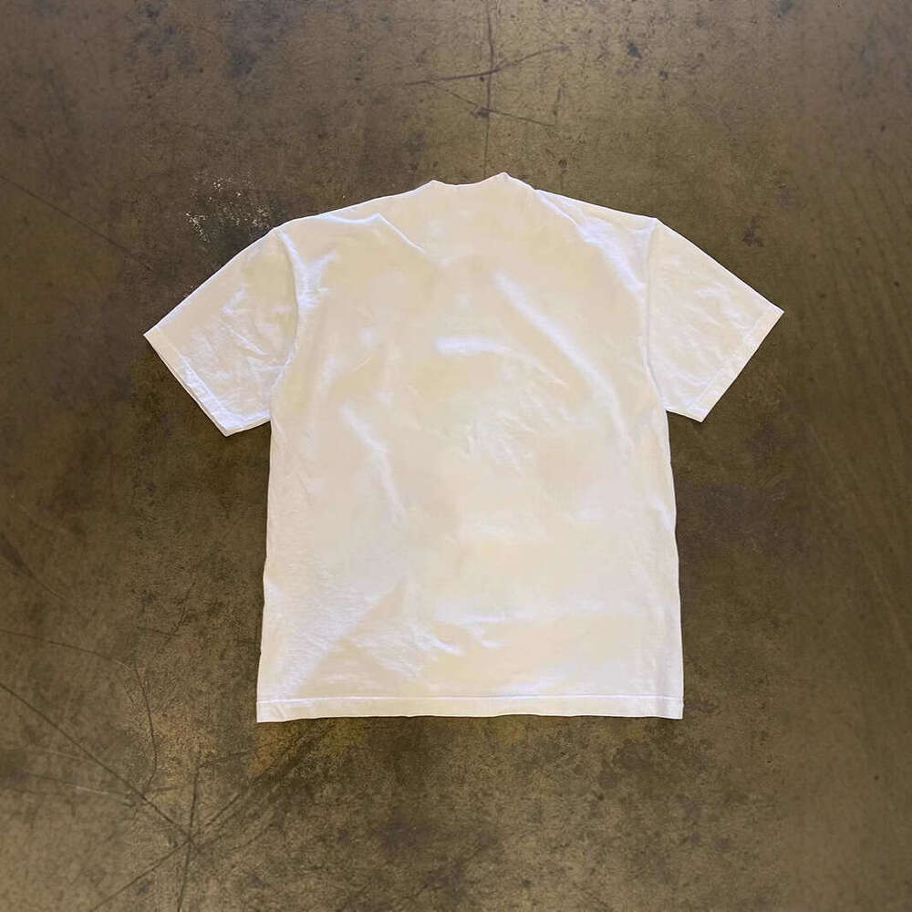 250g heavyweight pure cotton! American-style oversized peach blossom tree vintage print loose-fitting short-sleeve T-shirt for couples, women and men