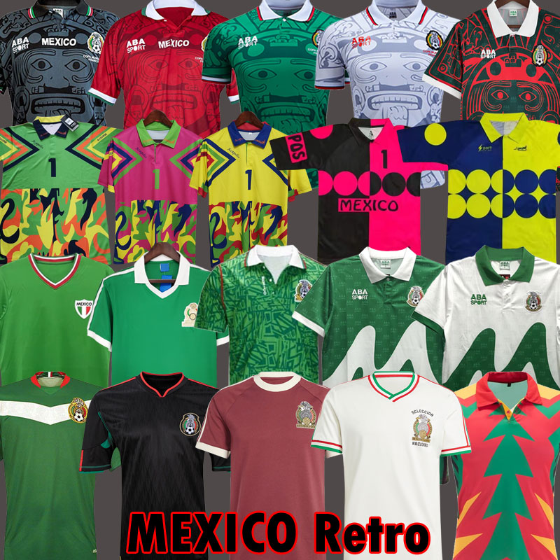 1985 1986 1998 Vintage MEXICO RETRO soccer jerseys BLANCO HERNANDEZ Blanco Campos uniforms 1994 JORGE CAMPOS goalkeeper Football shirt kits