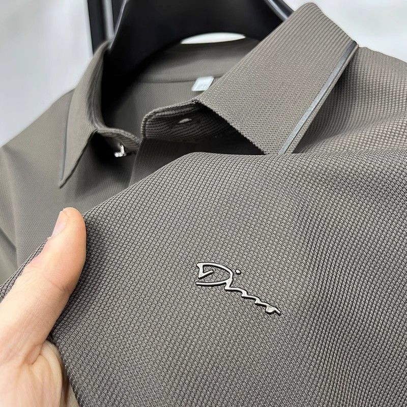 Luxury Brand Designer Clothes High-Quality Non-Iron Printed Men's Polo Shirt Short Sleeve Top Casual Business Middle-Aged Youth Dad's Clothi