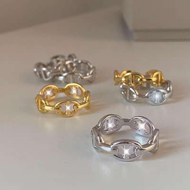 Pig Nose for Women, 18K Rose Gold Plated, Light Luxury, Ins Fashion, Niche Couple Rings, High-end Stackable Index Finger Ring