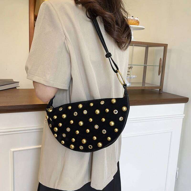 Suede Rivet Crossbody for Women Shoulder Bags Designer Bag Purse and Handbags Bolsos De Mujer Y260205