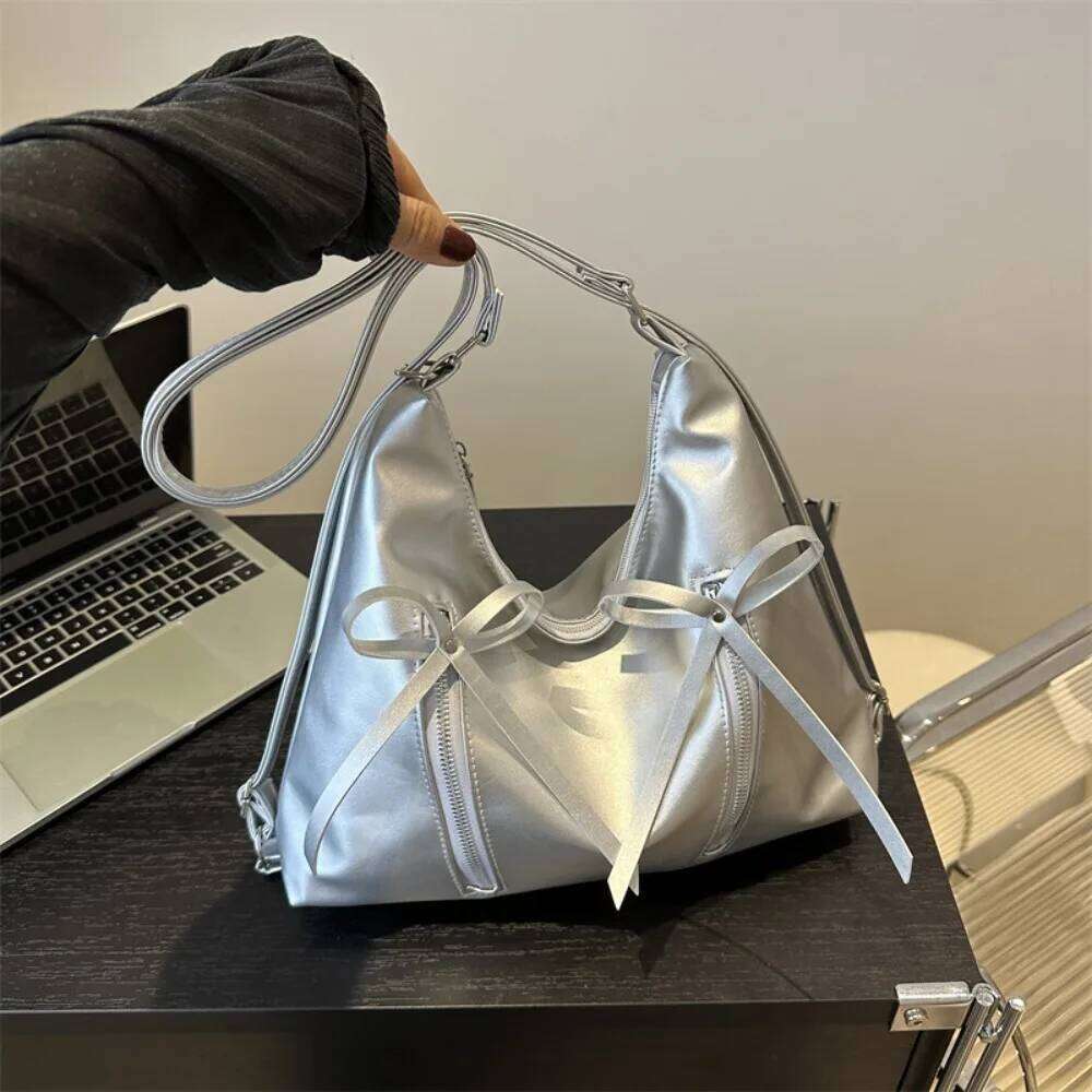 Large Capacity Shoulder Hot Sale Casual PU Leather Handbag Trendy Bowknot Commuting Bag Daily Life Y260205