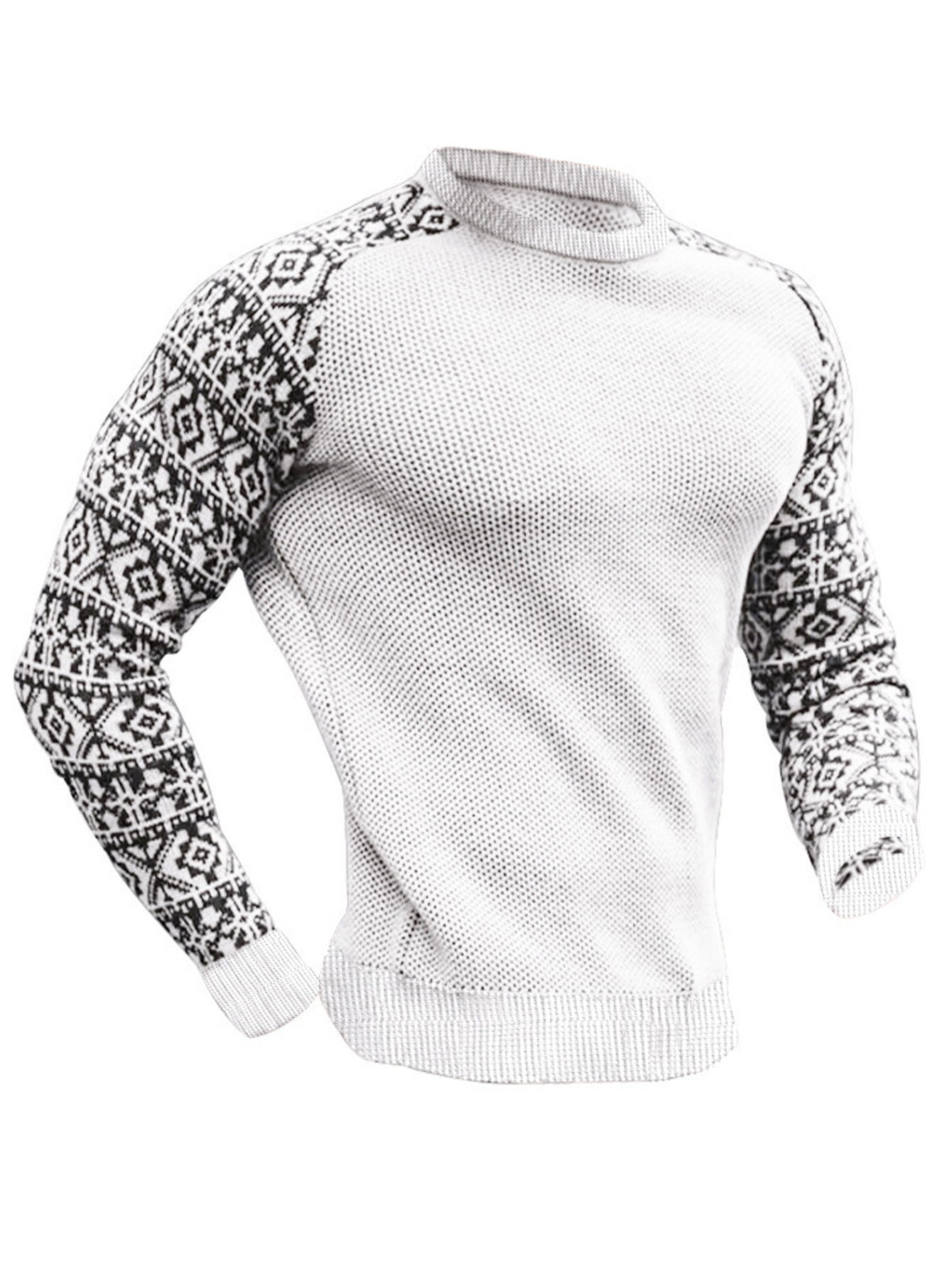 Men's Waffle Knit Long Sleeve Base Layer T-Shirt, Pullover 2-Piece Casual Set, Premium Feel Men's Loungewear