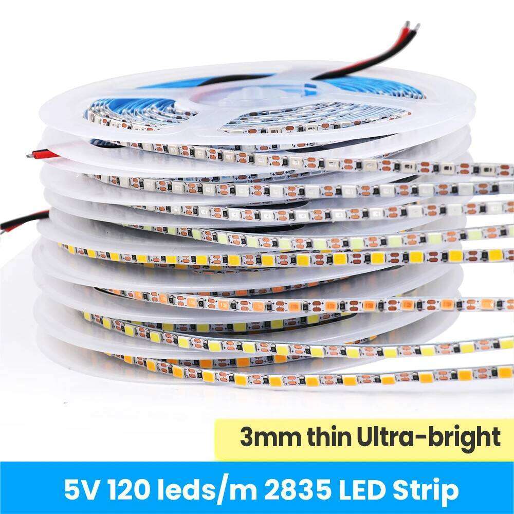 DC 5V LED Strip Narrow Width 3MM SMD 2835 120Leds/M 3000K 4000K 6000K Flexible Ribbon Tape Rope Advertising Light Z260206