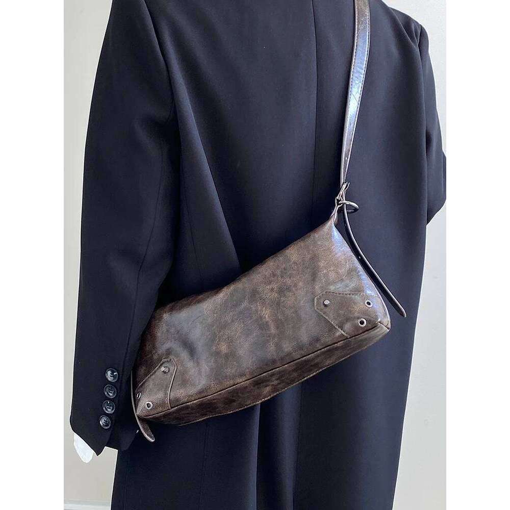 Pu Leather Retro Women's Underarm Cool Y2k Girls Vintage Small Shoulder Bags Simple Female Crossbody Bag Handbags Purse Y260205