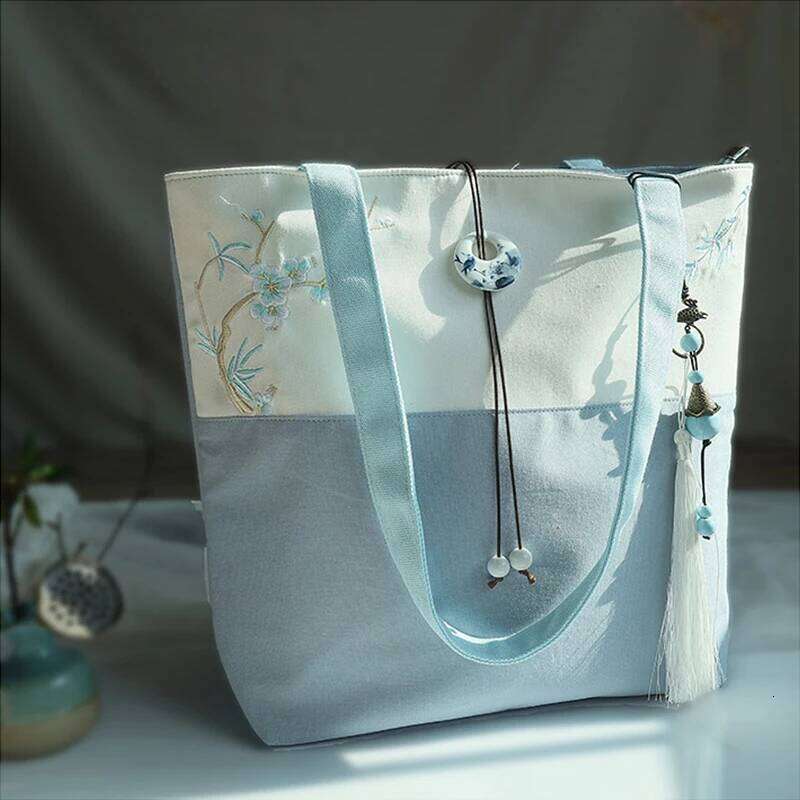 Ancient Style Portable Hanfu Handbag Women Embroidered Handbags Large Capacity Casual Shoulder Bag Girl Gift