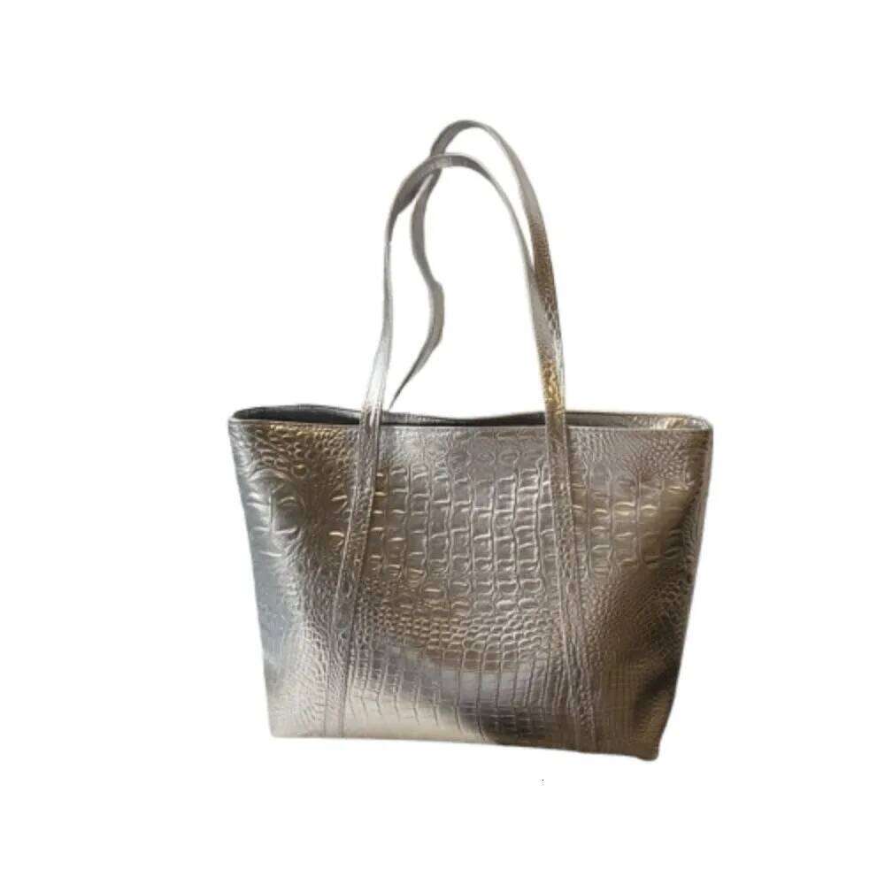 PU Leather Women Handbag Crocodile Pattern Luxury Female Shoulder Commuting Large Capacity Armpit Tote Bag Travel Y260205