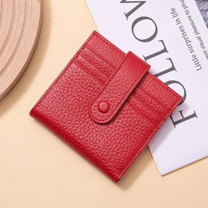 2025first-layer Cowhide Wallet Card Integrated Ultra-thin Mini Simple Zipper Change Bag Korean Version of Genuine Leather Y260206